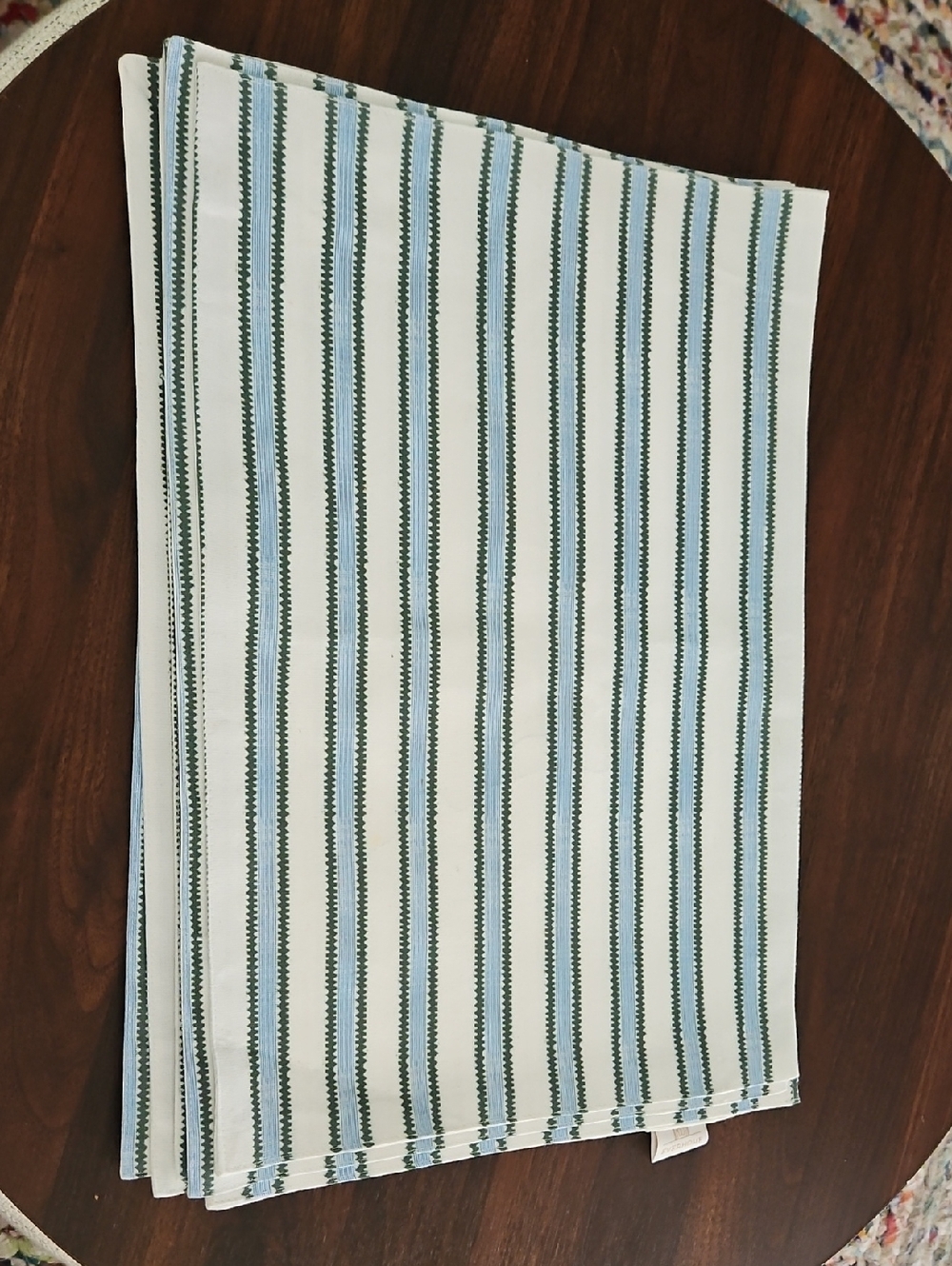 Zig Zag Striped White, Blue and Green Placemat